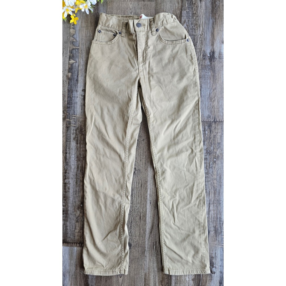Levis 511 Boys Pants Adjustable Waist Khaki Twill Slim Fit Size 14‎ Reg